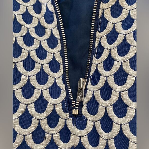 Lilly Pulitzer Josephina Scalloped Scales Dress, SZ 00. BROKEN ZIPPER! - Picture 3 of 3